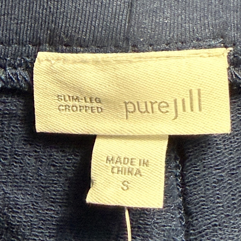 J. Jill Pure Jill Slim-Leg Cropped Pants Womens S Navy Blue Stretch NWT - Picture 8 of 10